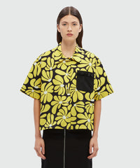 Black and yellow faille shirt with "Eclectic daisy" print